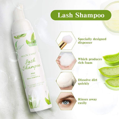 Foaming Lash Shampoo for Eyelash Extensions and Make-up - Aloe Scent